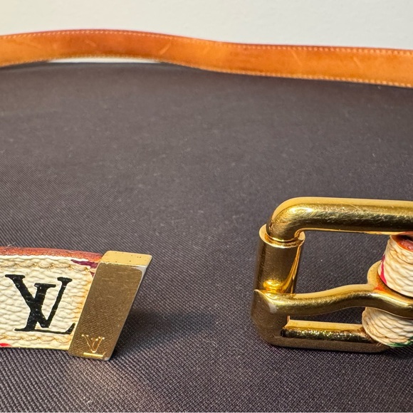 Louis Vuitton LV Multicolor Murakami Limited White Belt Size 90/36 with LV Box - Picture 13 of 17